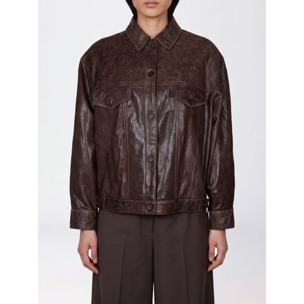 Golden Goose Women Leather Shirt Jacket Golden Goose With Dropped Shoulders